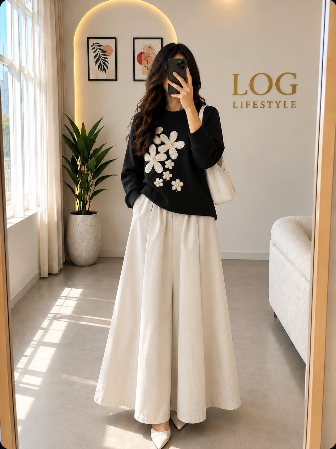 BLACK FLORAL&CREAM  COMBO (2 items)